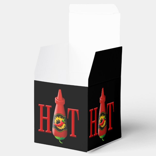 Flasche mit heißer Soße Geschenkschachtel (Geöffnet)