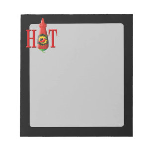 Flasche mit heißer Soße Notizblock