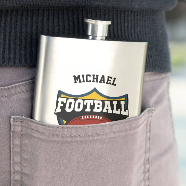 Flasche mit individuelle Name Football-Logo Flachmann (Beispiel)