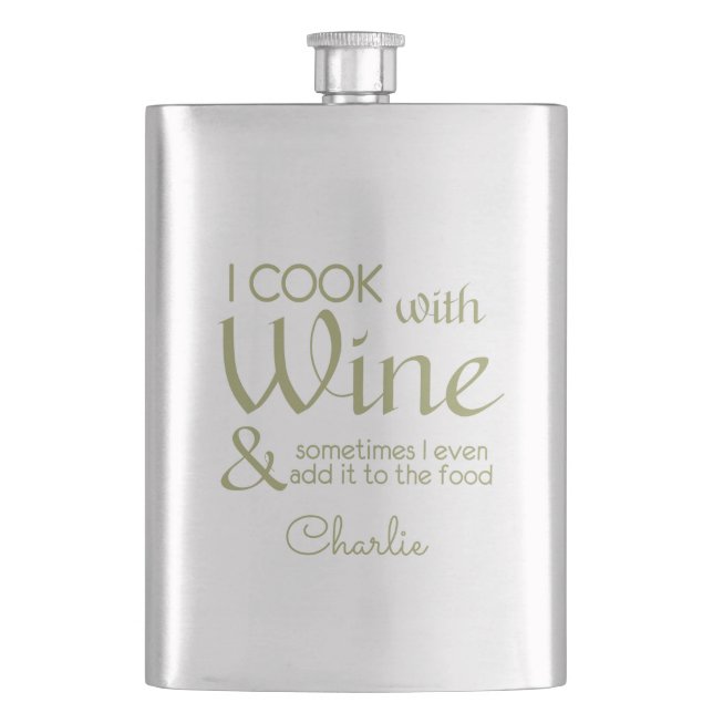 Flasche mit individuelle Name zu Weinangebot Flachmann (Vorderseite)
