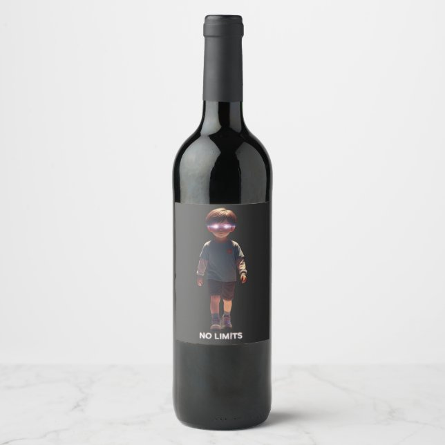 Flasche mit KEINEN GRENZEN  Weinetikett (Vorderseite)