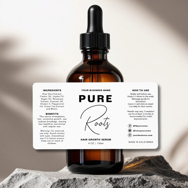 Flasche mit Minimalistischem Schwarz-Weiß-Haartrop (Von Creator hochgeladen)