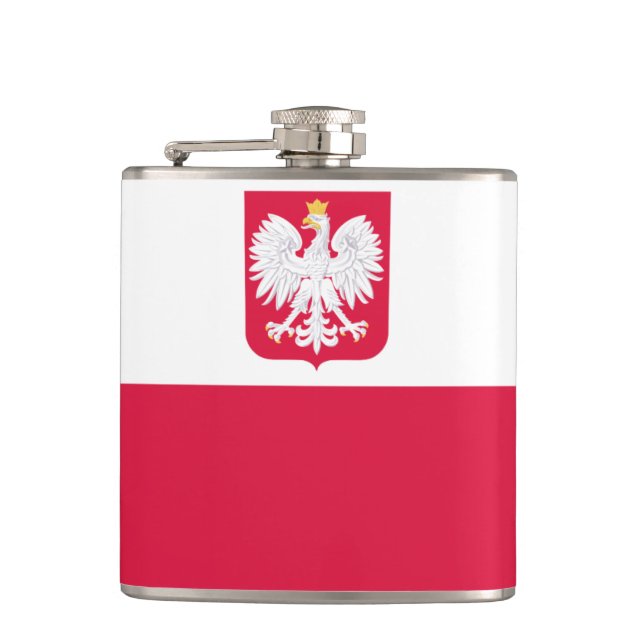 Flasche mit polnischer Flagge Flachmann (Vorderseite)