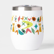 Flasche mit Retro-Muster Mitte des Jahrhunderts