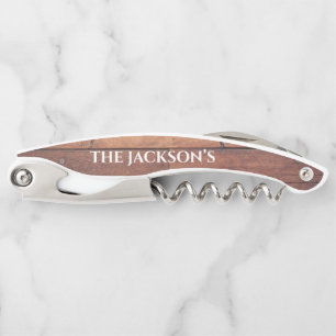 Flasche mit rustikalem Muster Kellnermesser