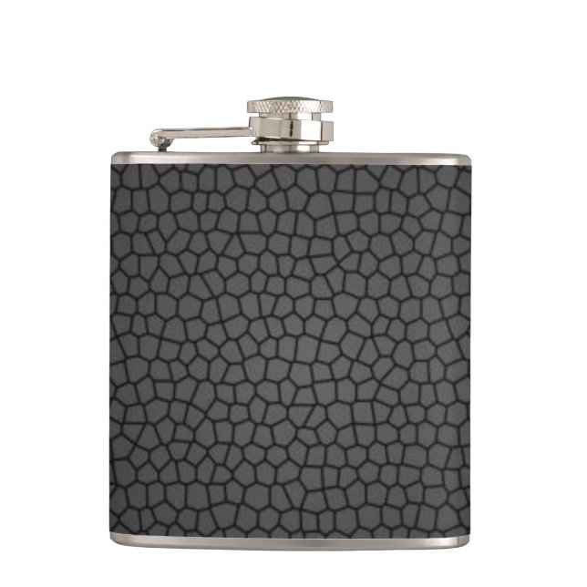 Flasche mit schwarzem Kieseldesign Flachmann (Vorderseite)