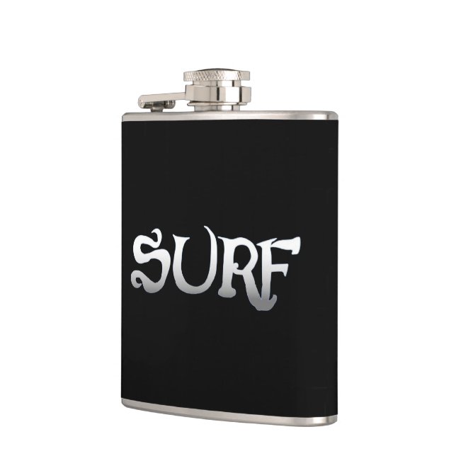 Flasche mit schwarzem Surf Flachmann (Links)