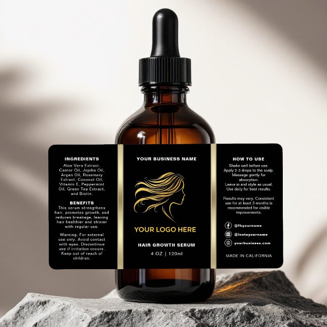 Flasche mit schwarzem und goldenem Logo (Von Creator hochgeladen)