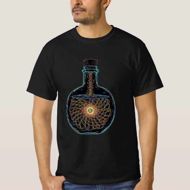Flasche mit schwingender Flüssigkeit T-Shirt (Vorderseite)