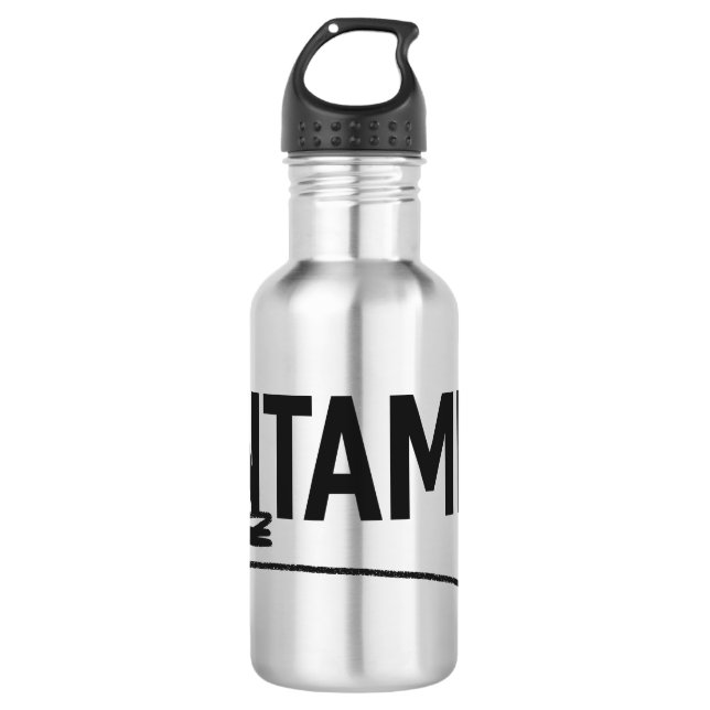 Flasche mit unbekanntem Wasser Edelstahlflasche (Vorderseite)