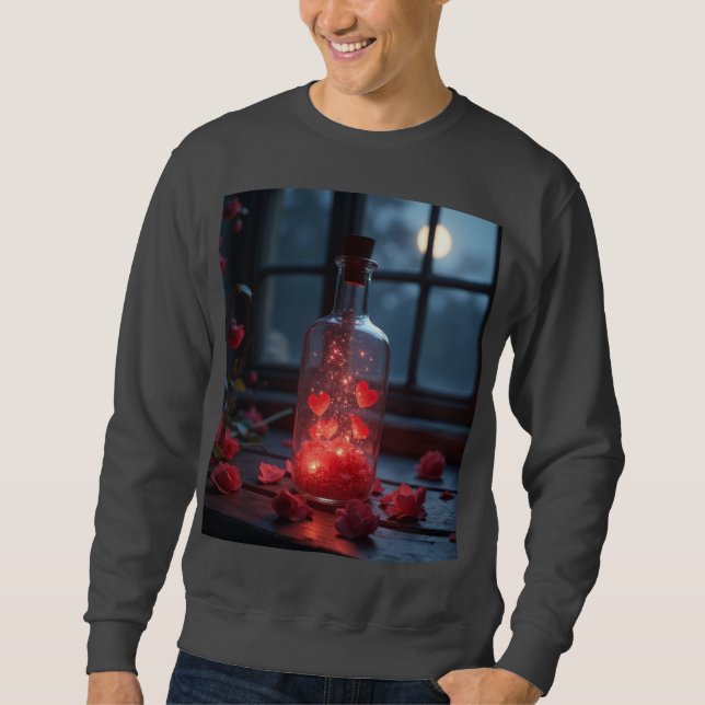 Flasche mit verzauberter Liebe Sweatshirt (Vorderseite)