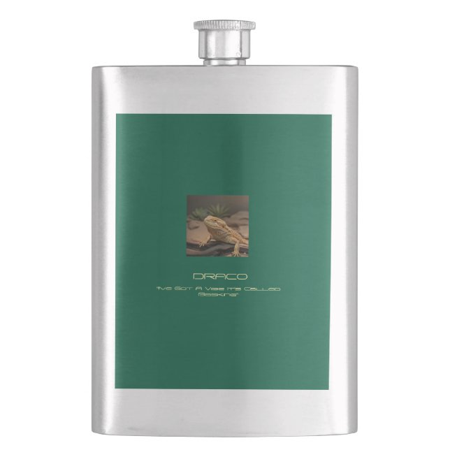 Flasche mit Vinylfolie Flachmann (Vorderseite)