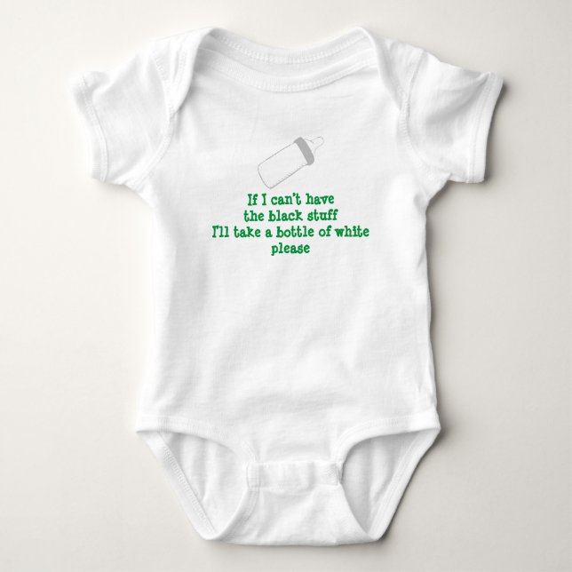 Flasche mit weißem Bodysuit Baby Strampler (Vorderseite)