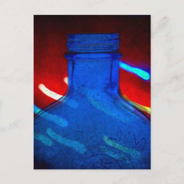 Flasche nach oben postkarte (Vorderseite)