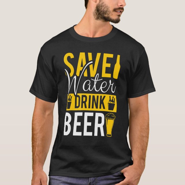 Flasche oder Floß Bier ich Funny Beer Drink T-Shirt (Vorderseite)