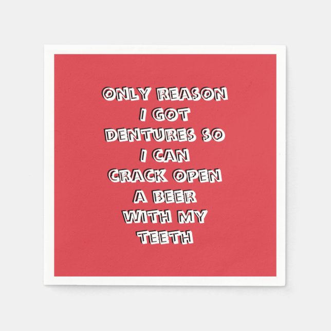 Flasche öffnet Teeth Napkins Serviette (Vorderseite)