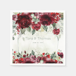 Flasche Peonies Hochzeitcocktail Napkins Serviette