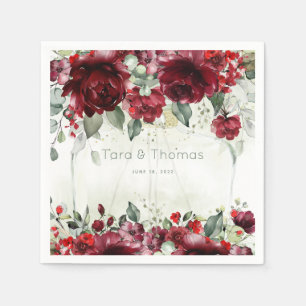 Flasche Peonies Hochzeitcocktail Napkins Serviette