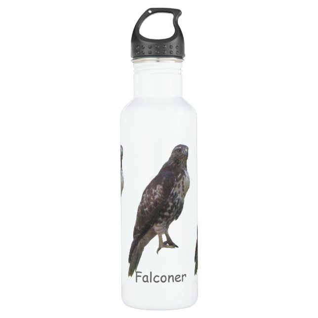 Flasche - Peregrine Falken und Familienname Trinkflasche (Vorderseite)