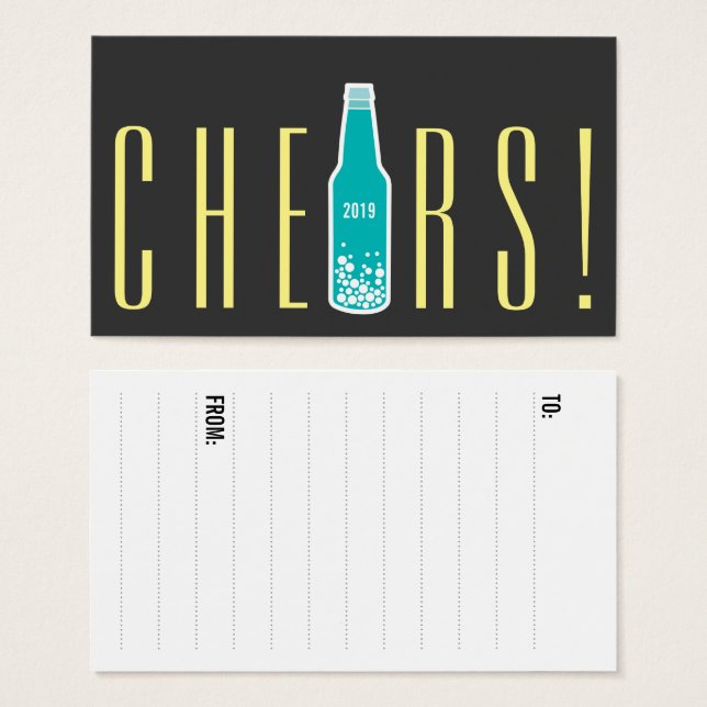 Flasche Pop Cheers New Year Holiday Party Geschenk (Vorne & Hinten)