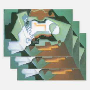 Flasche und Fruchtsaft von Juan Gris, Vintager Kub Geschenkpapier Set