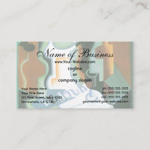 Flasche und Obstschale (1919) Kubismus von Juan Gr Visitenkarte