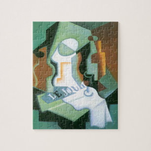 Flasche und Obstschale von Juan Gris, Vintage Kubi Puzzle