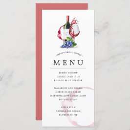 Flasche und Roter Wein Stil Mitgefühl Feier Menü Menükarte