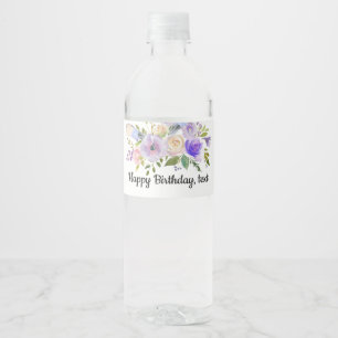 Flasche Wasser ETIKETT - boho floral