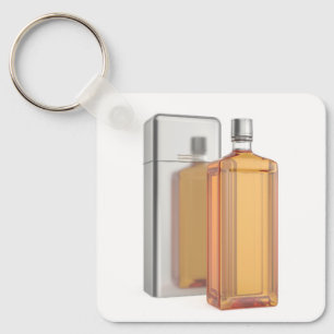 Flasche Whisky, Bourbon, Brandy oder Cognac mit Schlüsselanhänger