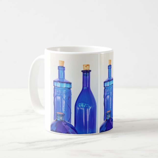 Flaschen aus blauem Glas Kaffeetasse (Vorderseite Links)