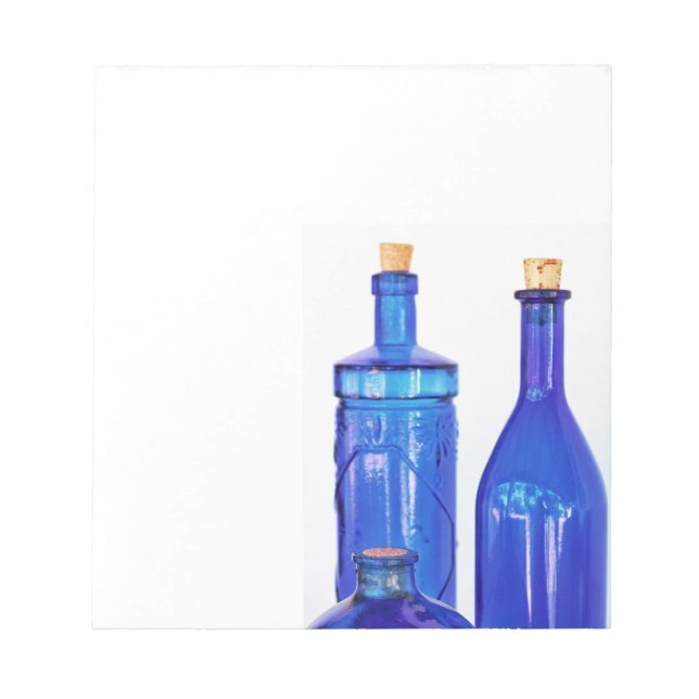 Flaschen aus blauem Glas Notizblock (Vorderseite)