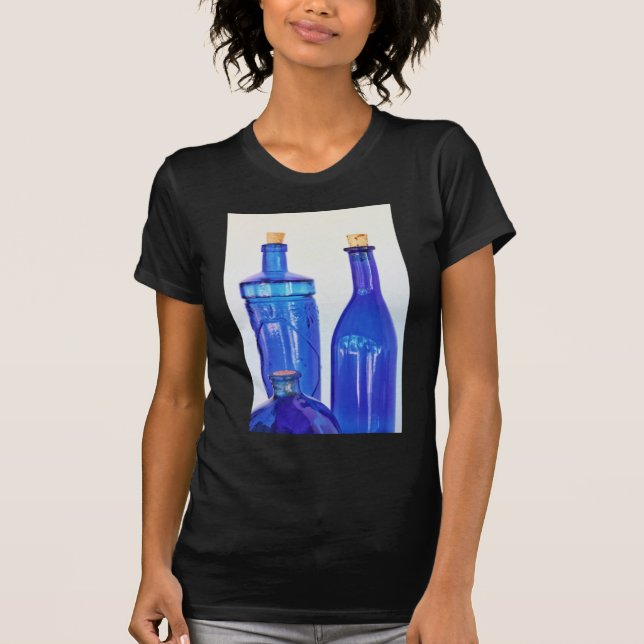 Flaschen aus blauem Glas T-Shirt (Vorderseite)
