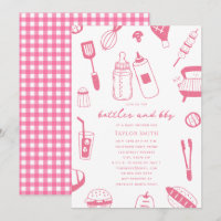 Flaschen & BBQ Pink Girl Baby Shower
