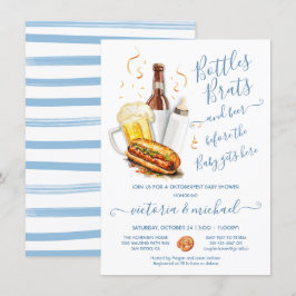 Flaschen Braten und Bier Oktoberfest Kinderdusche Einladung