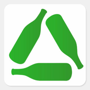 Flaschen gerecycelt quadratischer aufkleber