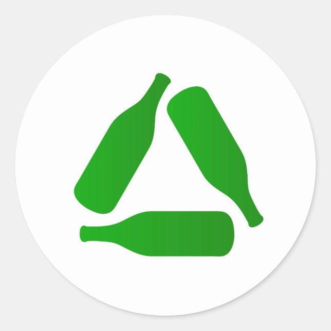 Flaschen gerecycelt runder aufkleber (Vorderseite)