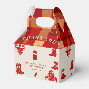 Flaschen & Stiefel Cowboy Retro Red Baby Dusche Geschenkschachtel