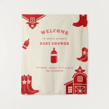 Flaschen & Stiefel Cowboy Retro Red Baby Dusche