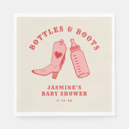 Flaschen & Stiefel Cowgirl Western Pink Baby Dusch Serviette