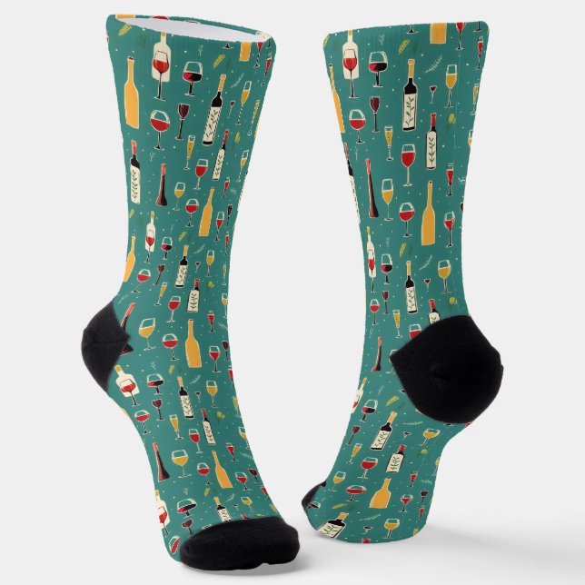 Flaschen und Glasmuster Socken (Gewinkelt)