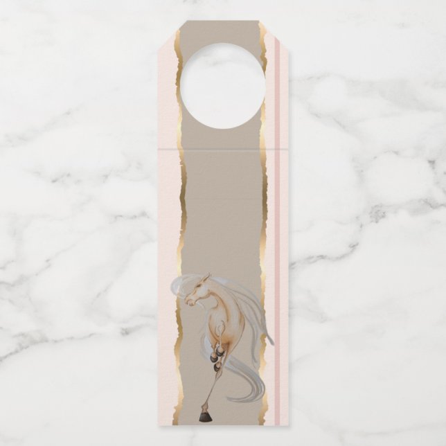 Flaschenanhänger mit edlem Pferdemotiv (Vorderseite)