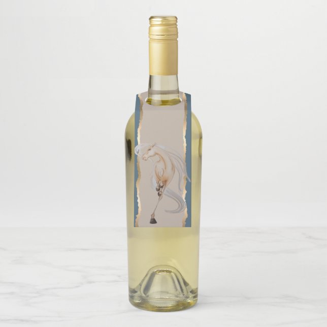 Flaschenanhänger mit edlem Pferdemotiv (Auf Flasche)