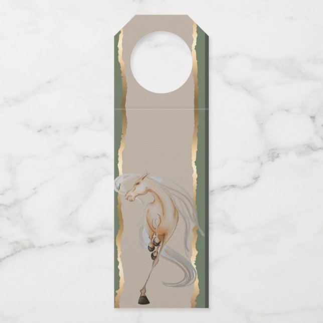 Flaschenanhänger mit edlem Pferdemotiv (Vorderseite)