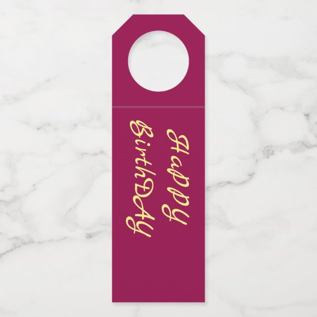 Flaschenbügel - Happy Birthday Flaschenanhänger (Vorderseite)