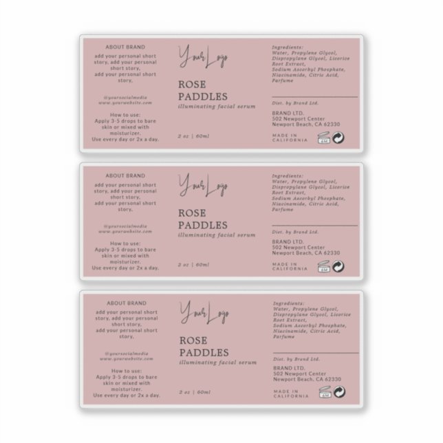 Flaschenetikett Aufkleber (Vorderseite)