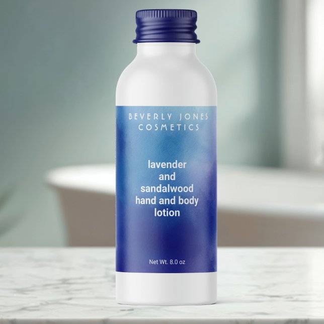 Flaschenetikett für Lila Kosmetikprodukte (Von Creator hochgeladen)