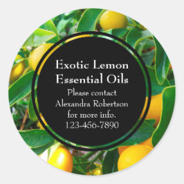 Flaschenetikett Lemon Essential Oil Business Runder Aufkleber