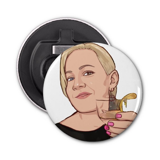 Flaschenetikett und Magnet - WEISS Flaschenöffner (Vorderseite)