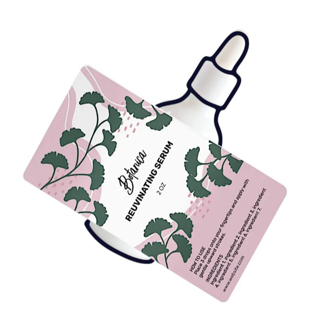 Flaschenetiketten aus rosa Botanischem Serum (Von Creator hochgeladen)